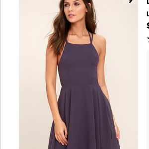 LuLu's dusty purple lace up dress